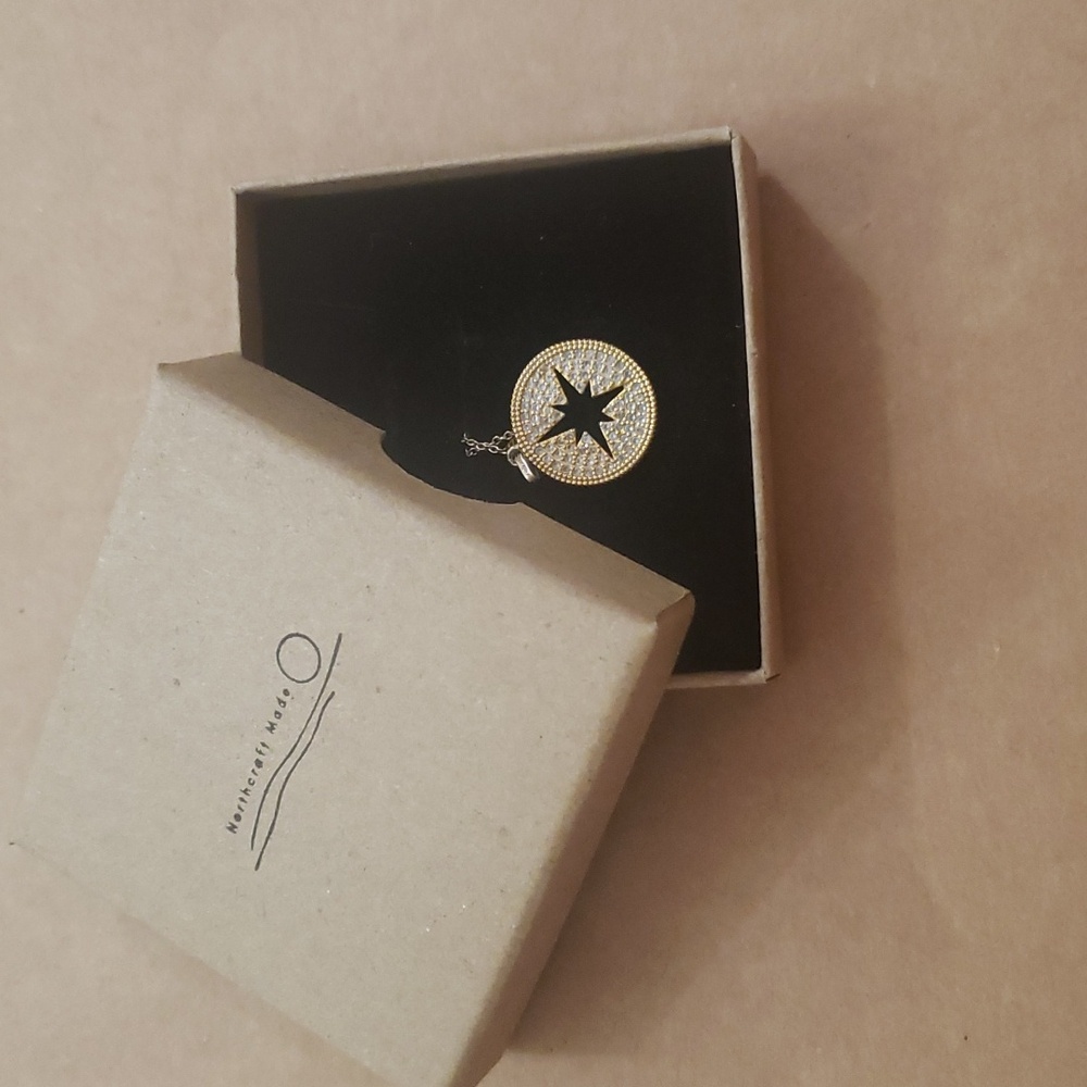 Kind Karma Company Gold Filled Crystal Pave North Star Necklace